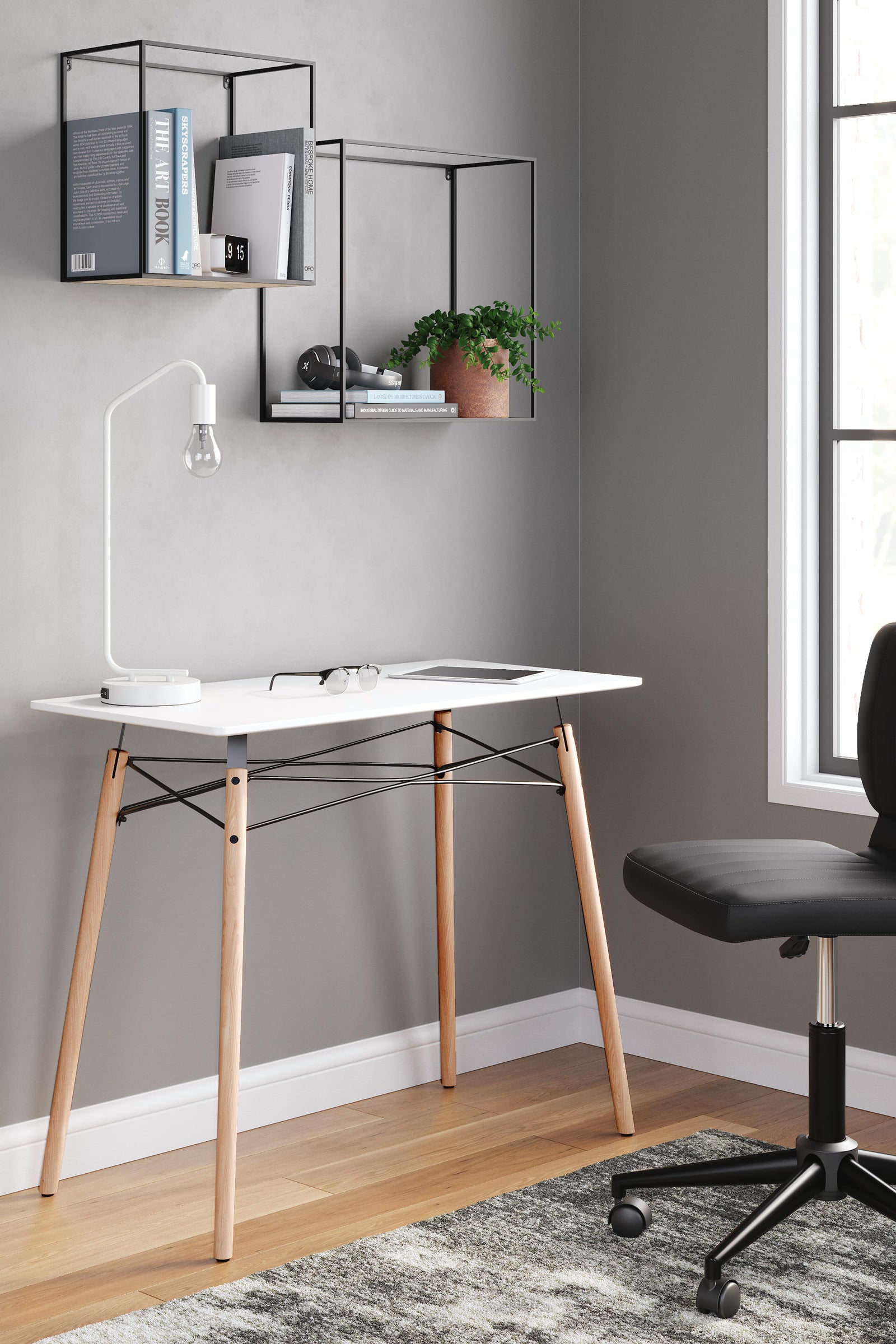 Jaspeni Home Office Desk - White (2)