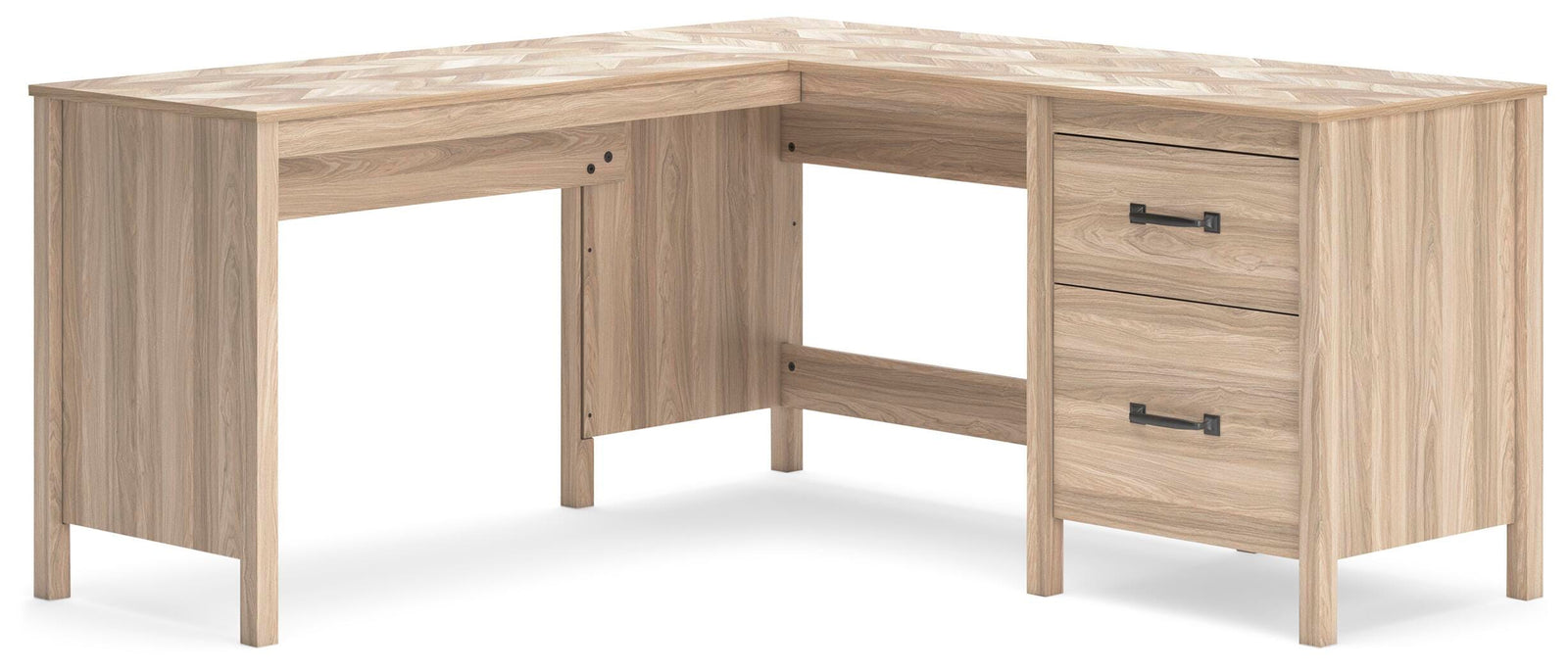 Battelle 60" Home Office Desk with Return - Light Brown (1)