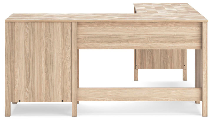 Battelle 60" Home Office Desk with Return - Light Brown (5)