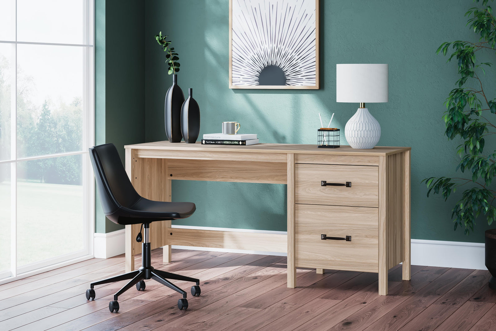 Battelle 60" Home Office Desk - Light Brown (2)