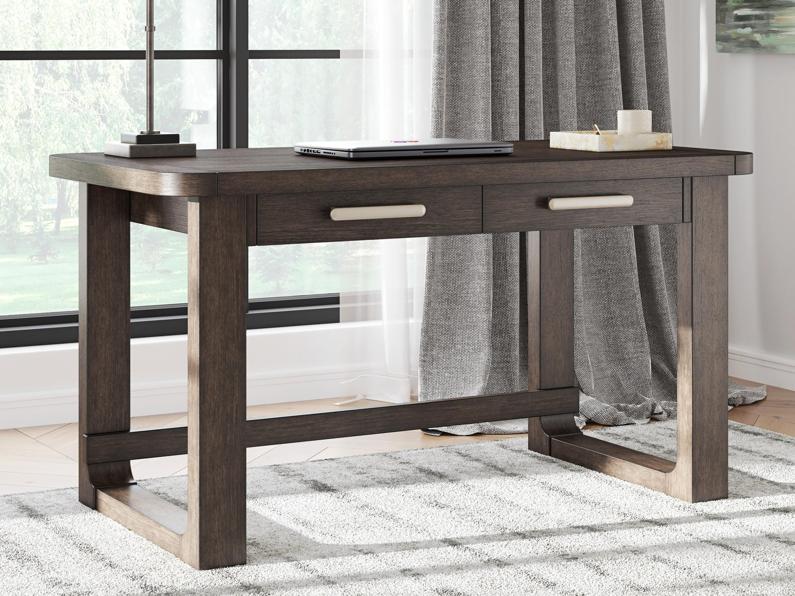Breckington 56" Home Office Desk - Dark Brown (2)