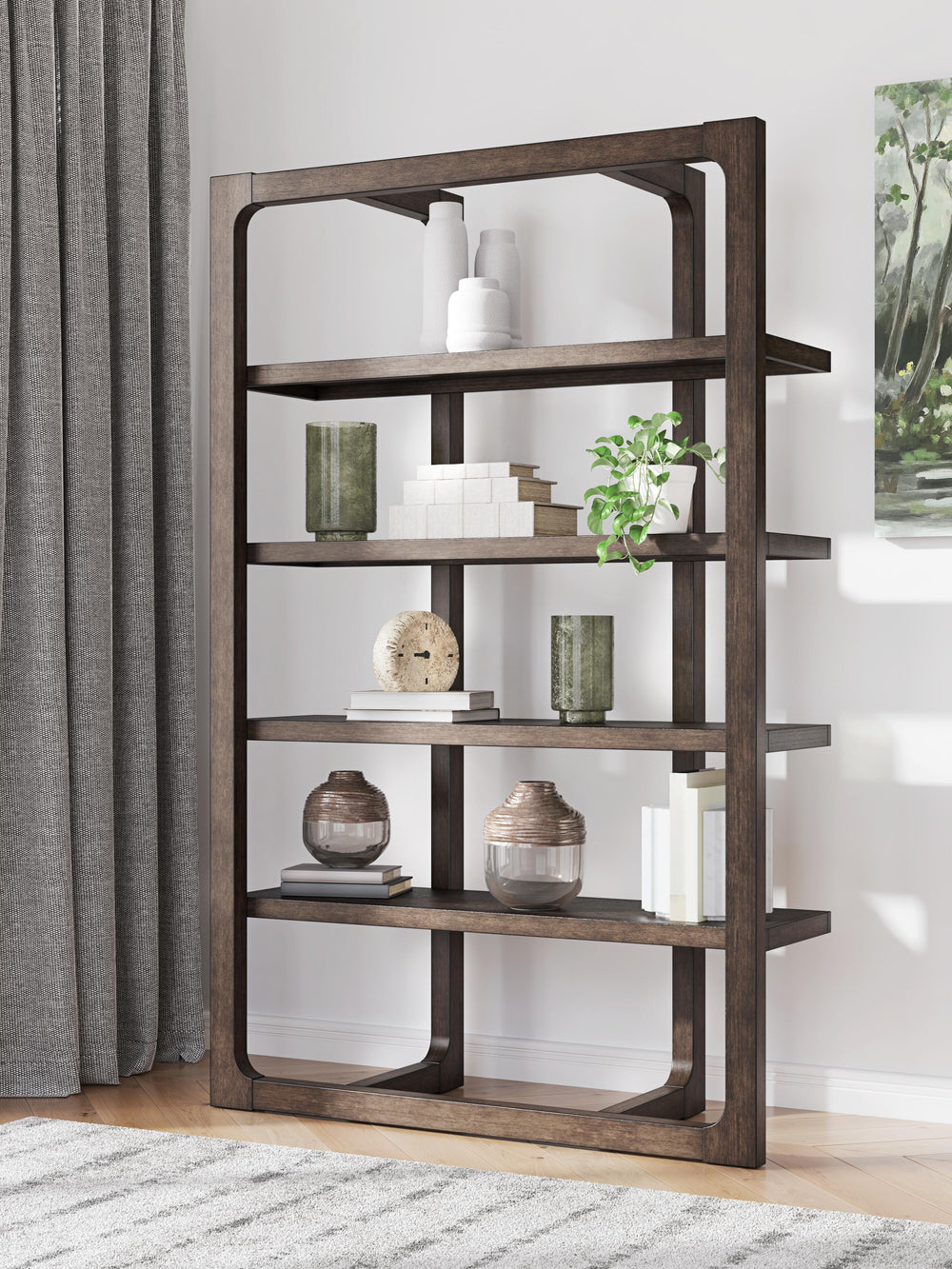 Breckington 76" Bookcase - Dark Brown (2)