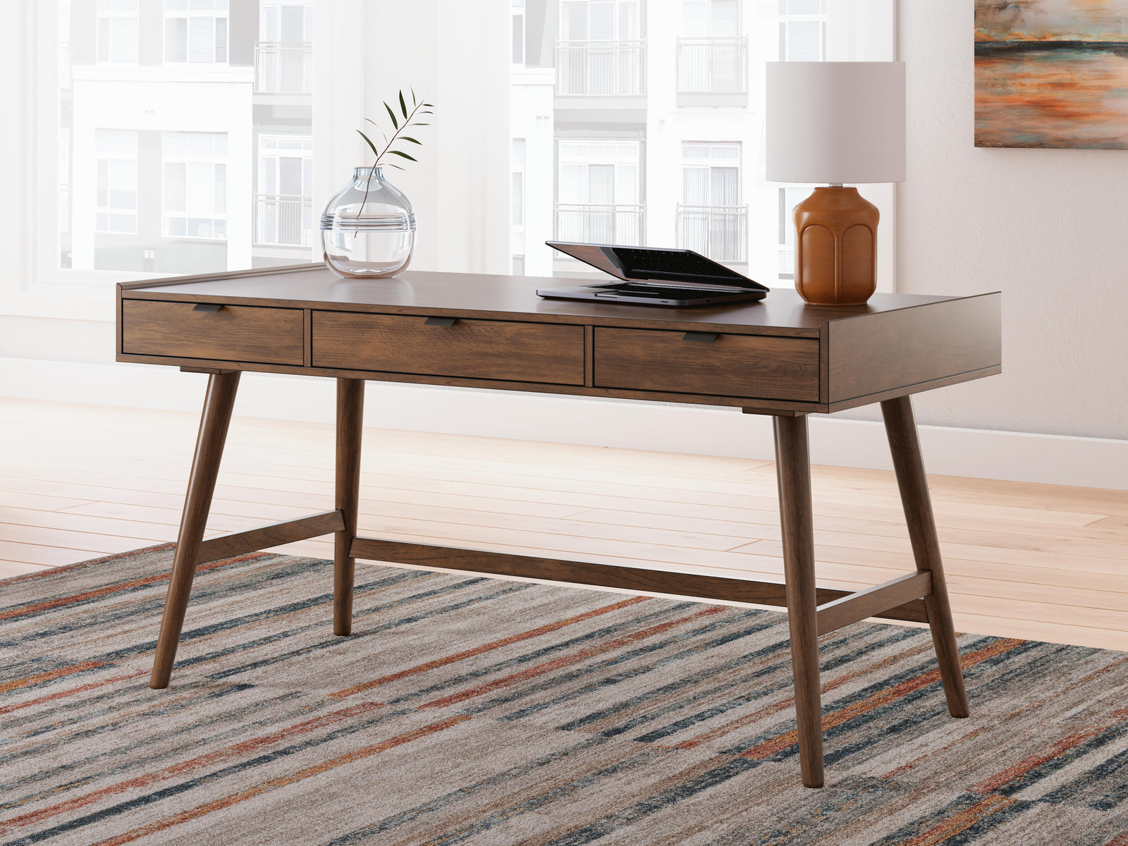 Lyncott 60" Home Office Desk - Dark Brown (2)