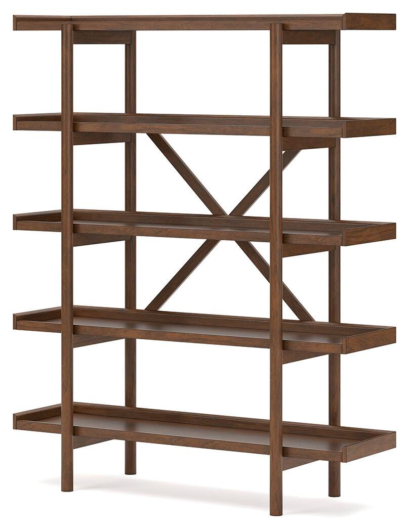 Lyncott 70" Bookcase - Dark Brown (1)