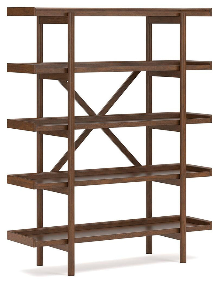 Lyncott 70" Bookcase - Dark Brown (3)