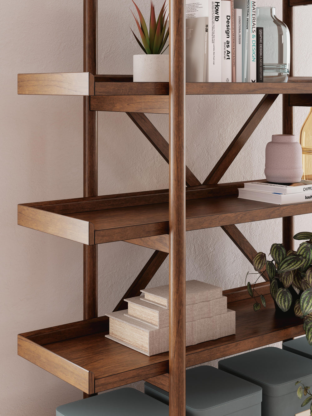 Lyncott 70" Bookcase - Dark Brown (9)