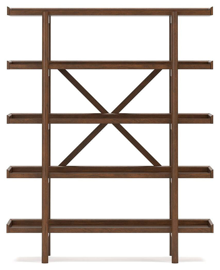 Lyncott 70" Bookcase - Dark Brown (4)