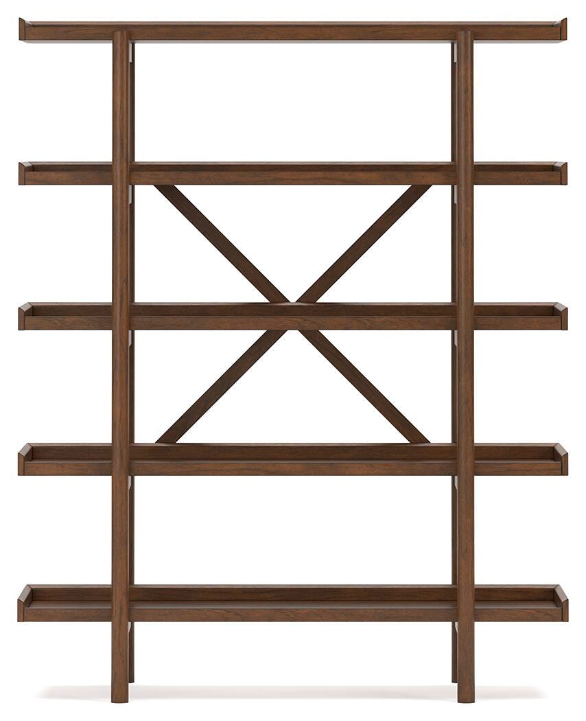 Lyncott 70" Bookcase - Dark Brown (4)