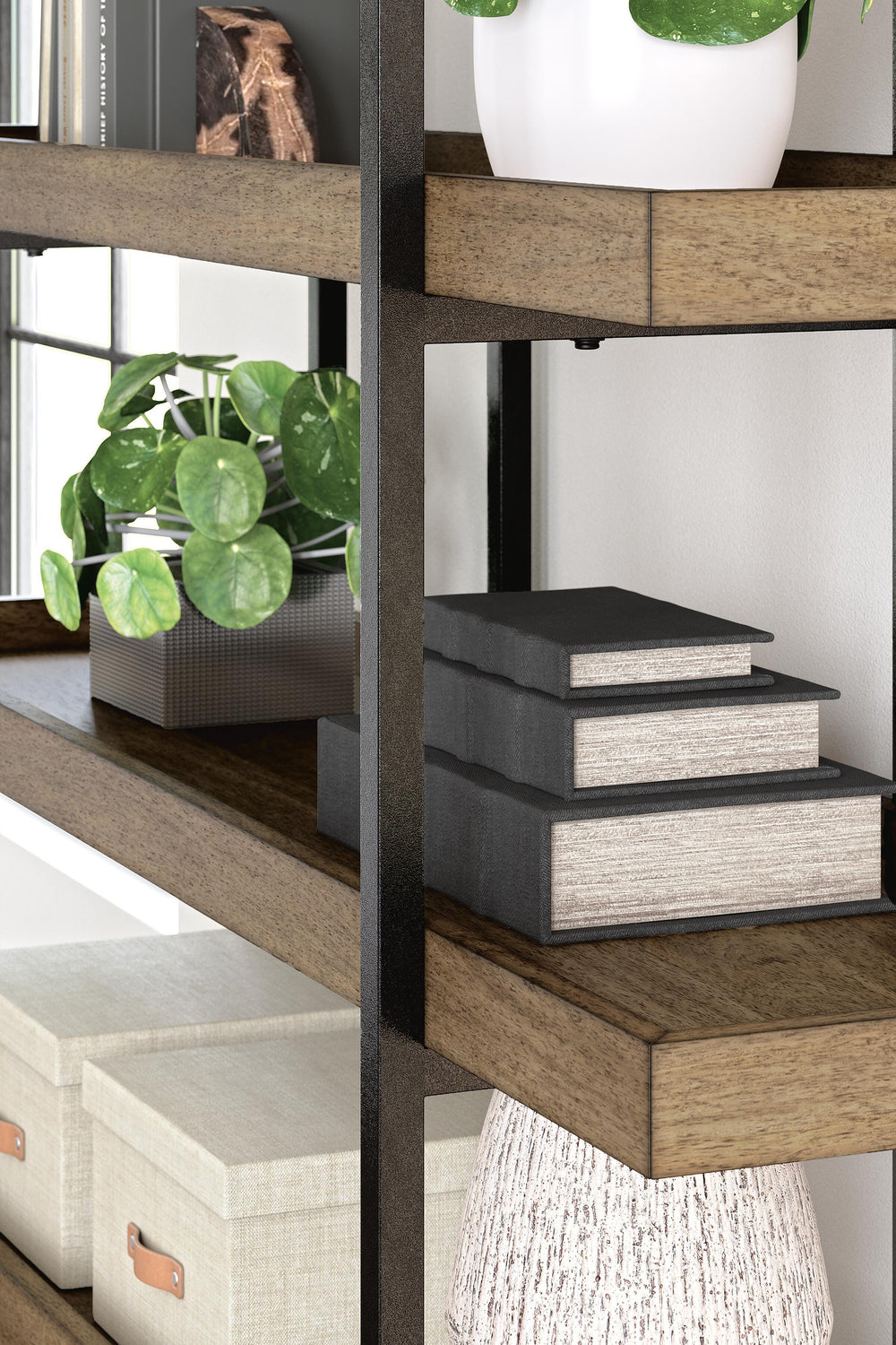 Montia 76" Bookcase - Light Brown (9)