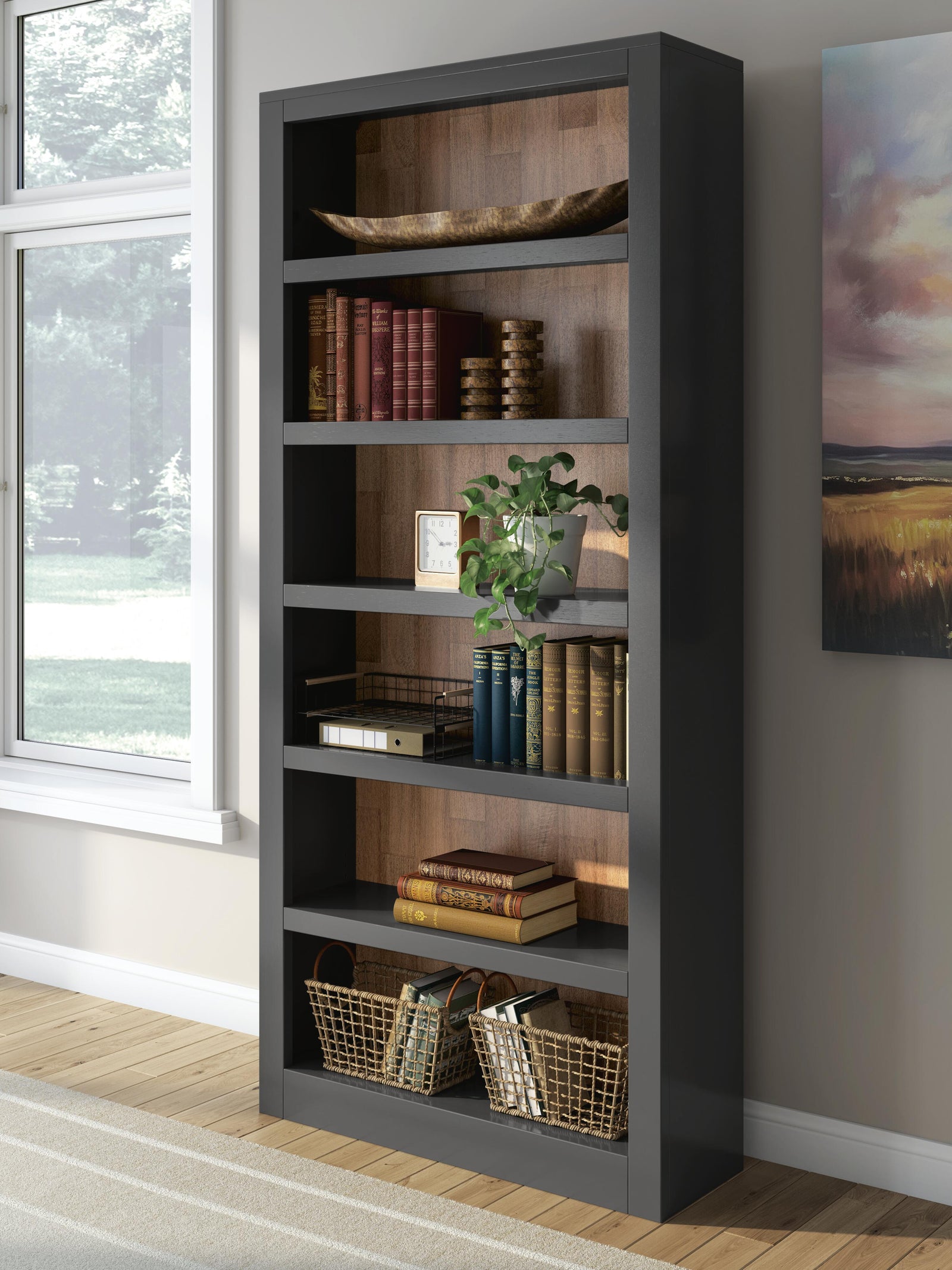 Wildenauer 75" Bookcase - Black (2)