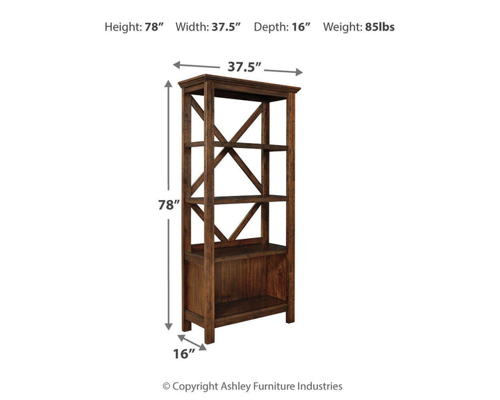 Baldridge 75" Bookcase - Dark Brown (4)