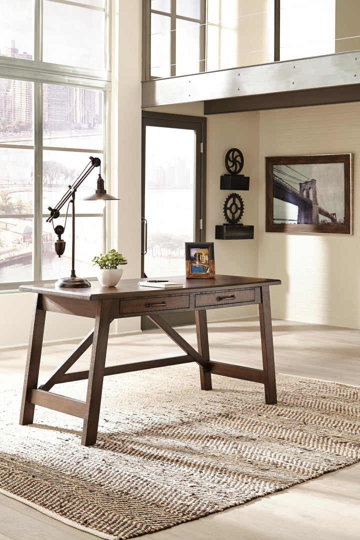 Baldridge Home Office Desk - Dark Brown (3)
