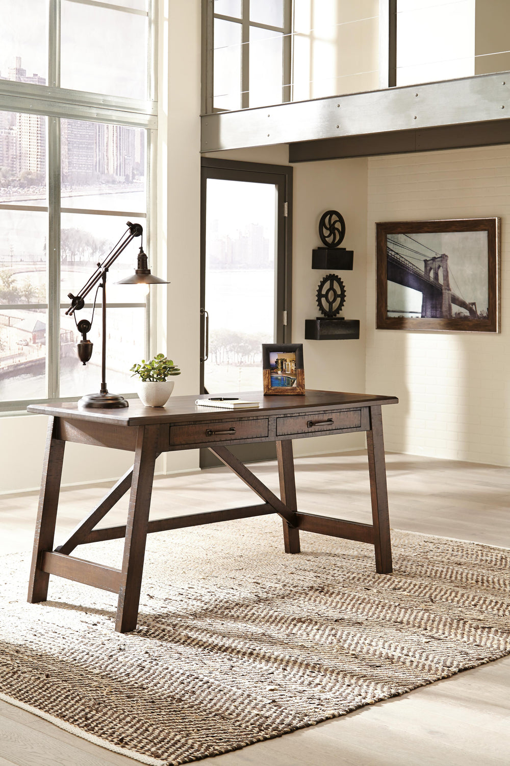 Baldridge Home Office Desk - Dark Brown (3)
