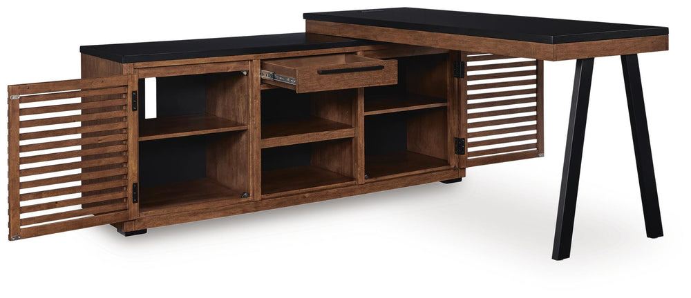 Kallari Credenza with Desk Return - Dark Brown (4)