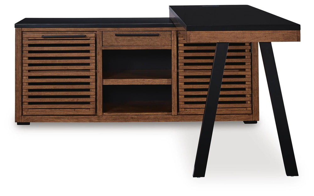 Kallari Credenza with Desk Return - Dark Brown (3)