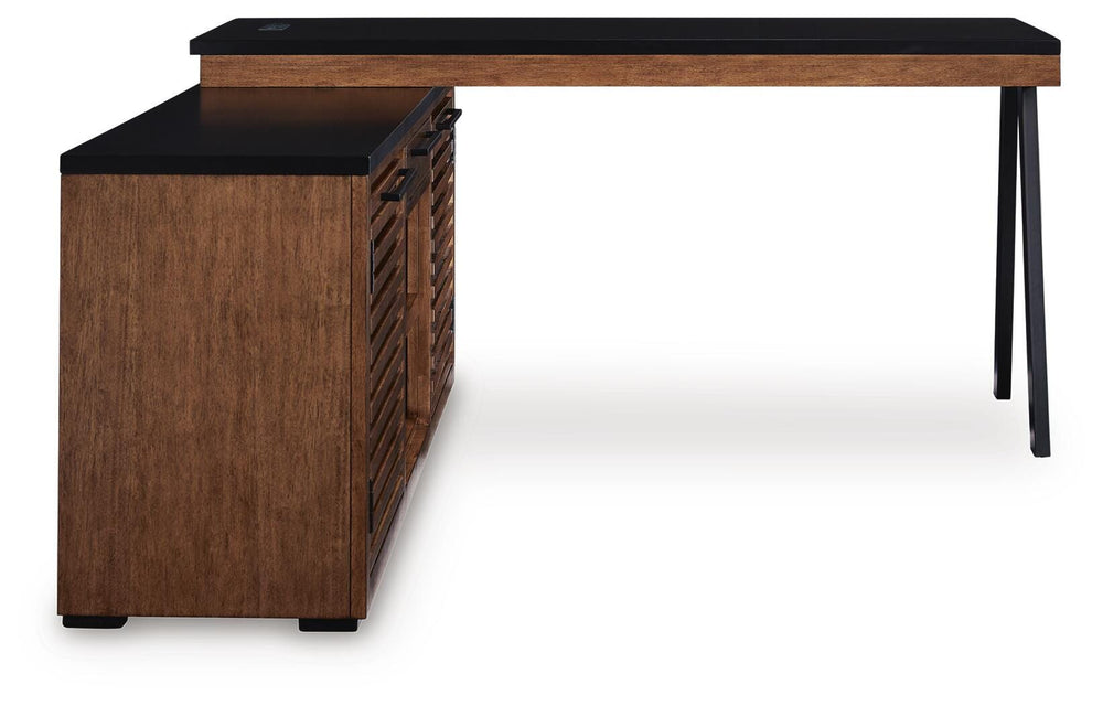 Kallari Credenza with Desk Return - Dark Brown (5)