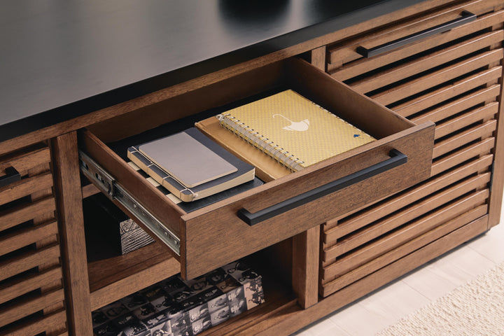 Kallari Credenza with Desk Return - Dark Brown (8)