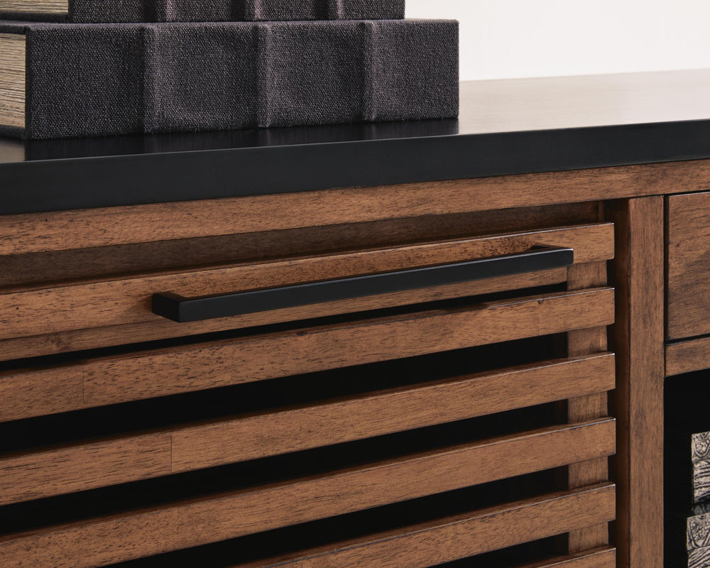 Kallari Credenza with Desk Return - Dark Brown (7)