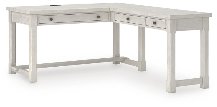 Robbinsdale L-Shaped Home Office Desk - White (3)