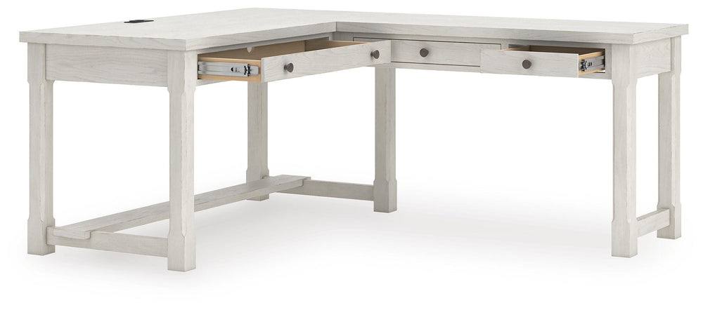 Robbinsdale L-Shaped Home Office Desk - White (4)