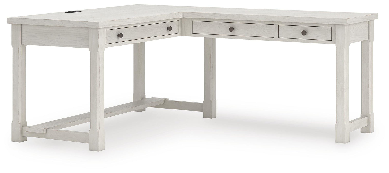 Robbinsdale L-Shaped Home Office Desk - White (1)