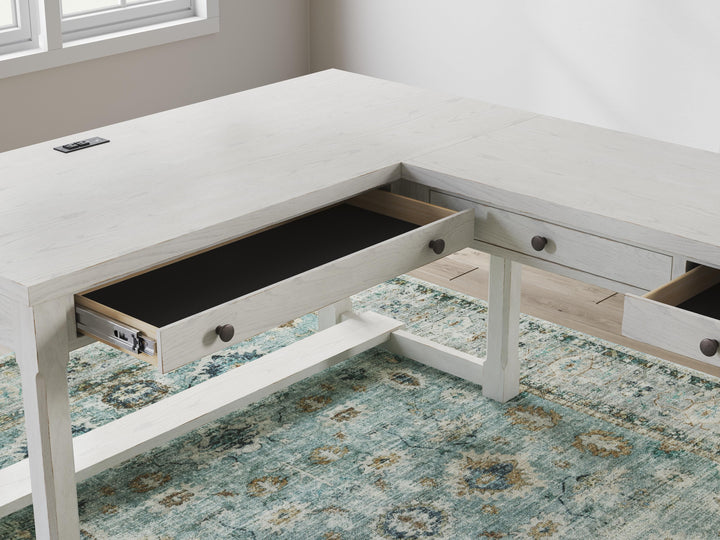 Robbinsdale L-Shaped Home Office Desk - White (10)