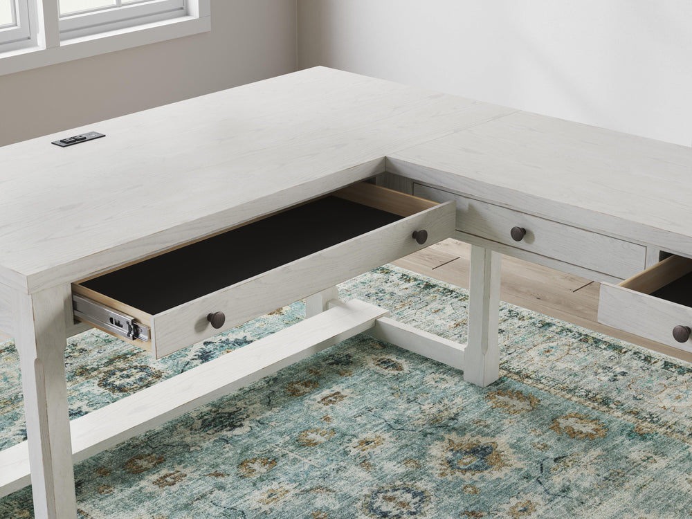 Robbinsdale L-Shaped Home Office Desk - White (10)