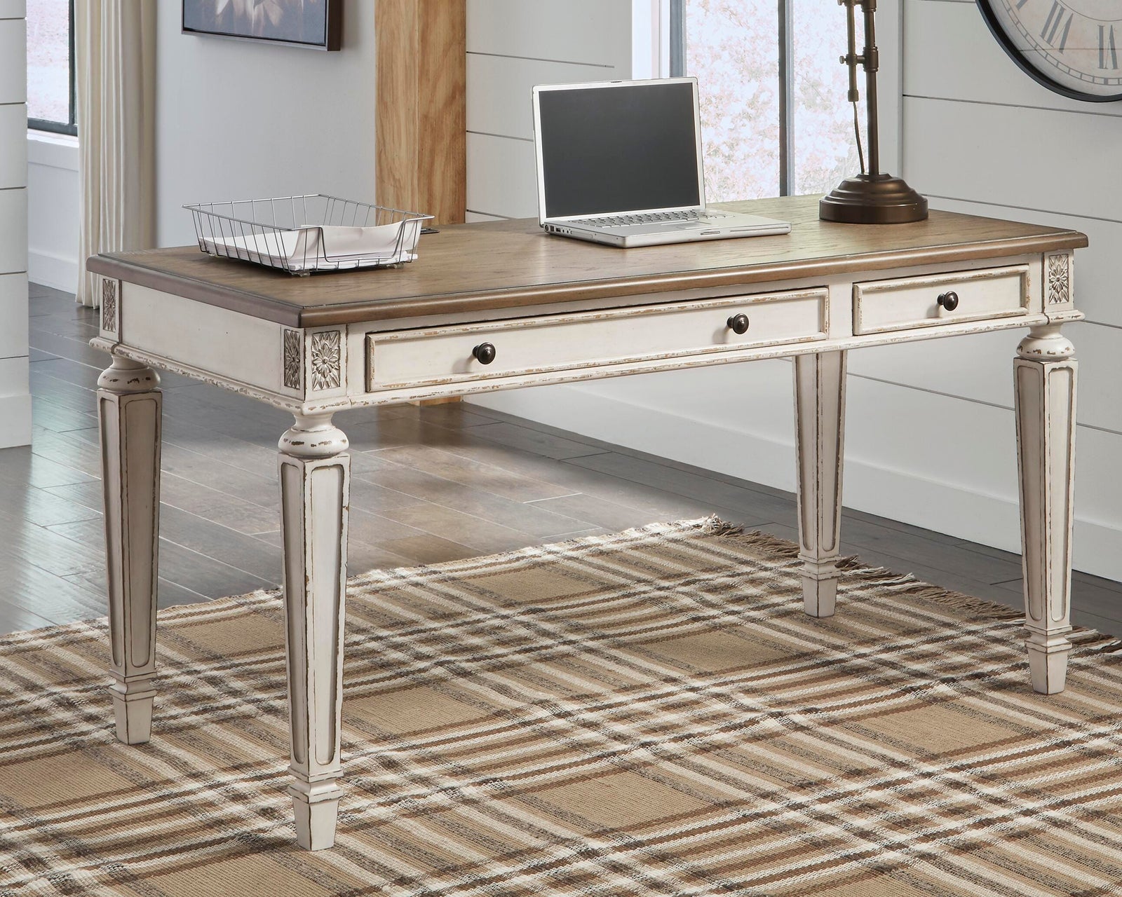 Realyn 60" Home Office Desk - Light Brown (2)