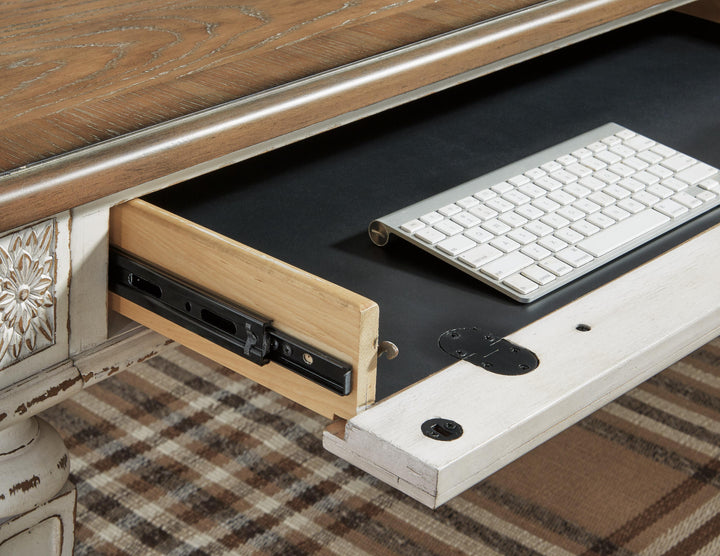 Realyn 2-Piece Home Office Desk - White/Brown (3)