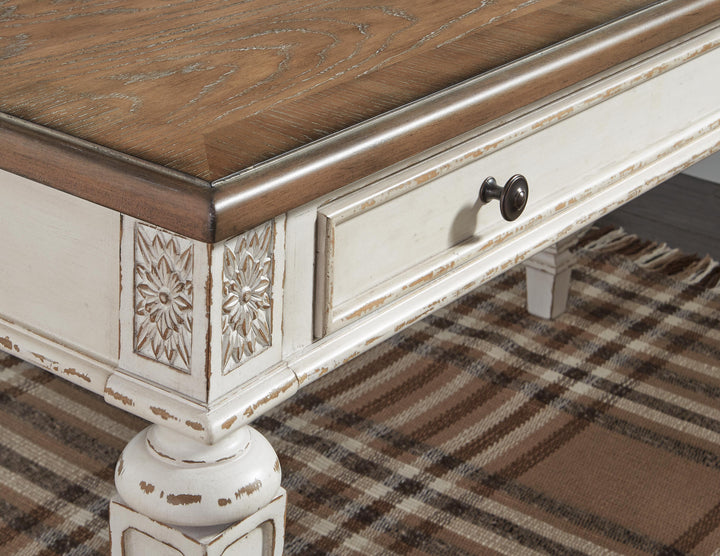 Realyn 2-Piece Home Office Desk - White/Brown (7)