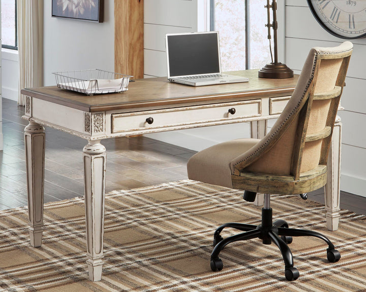 Realyn 60" Home Office Desk - Light Brown (6)