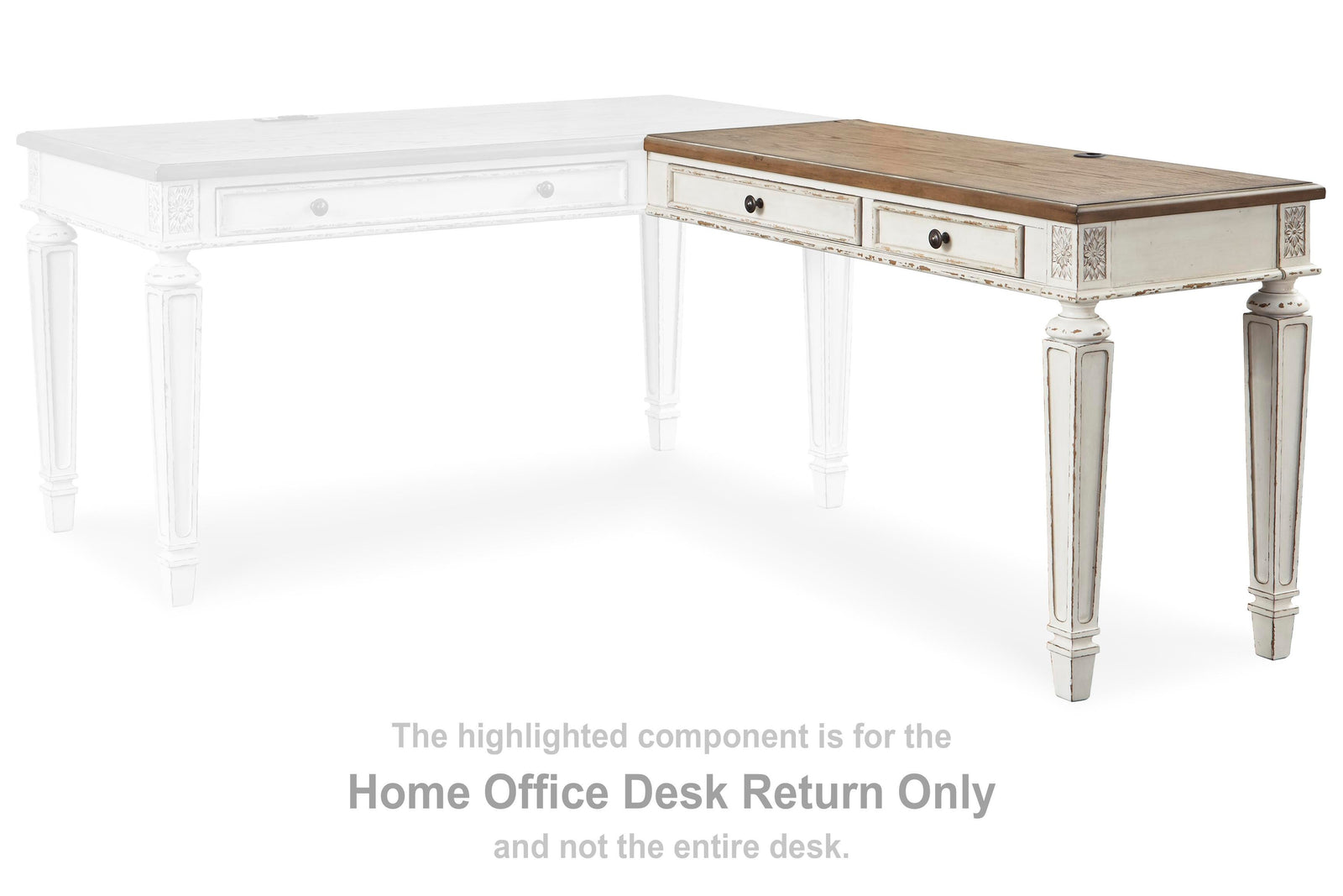 Realyn Home Office Desk Return - Light Brown (1)