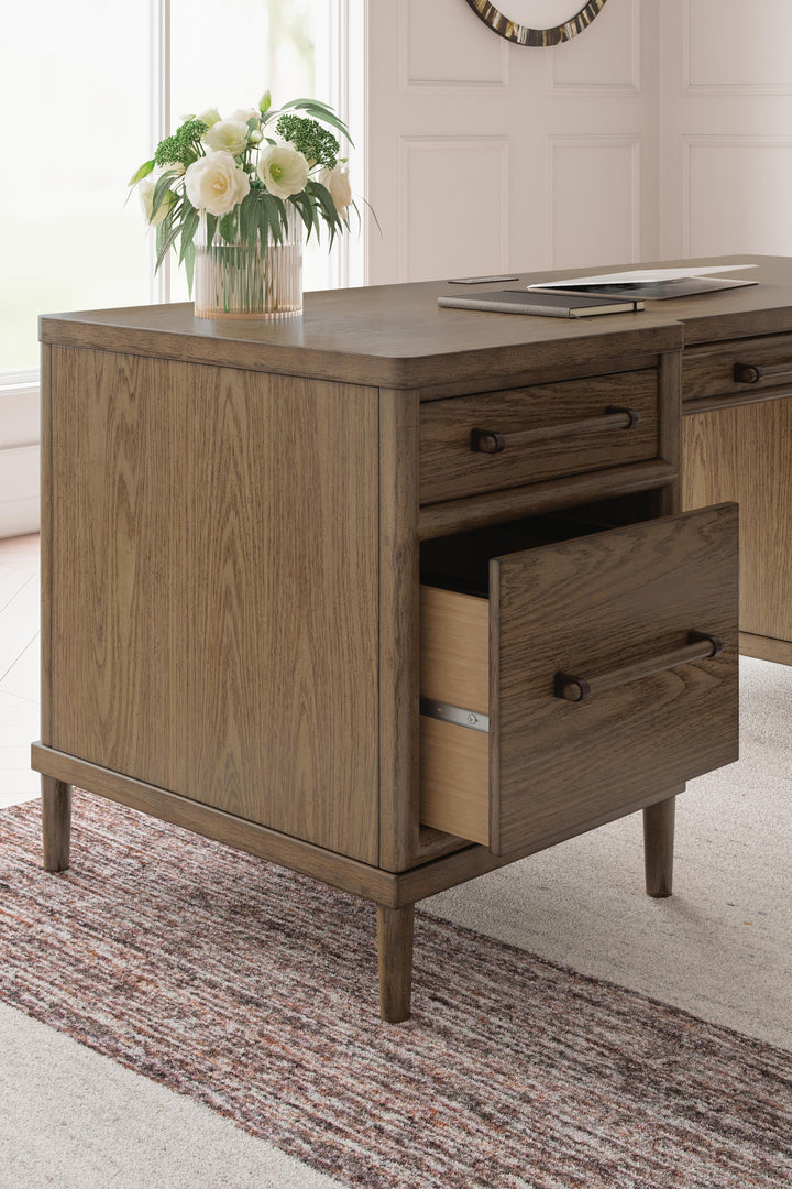 Roanhowe 68" Home Office Desk - Dark Brown (10)