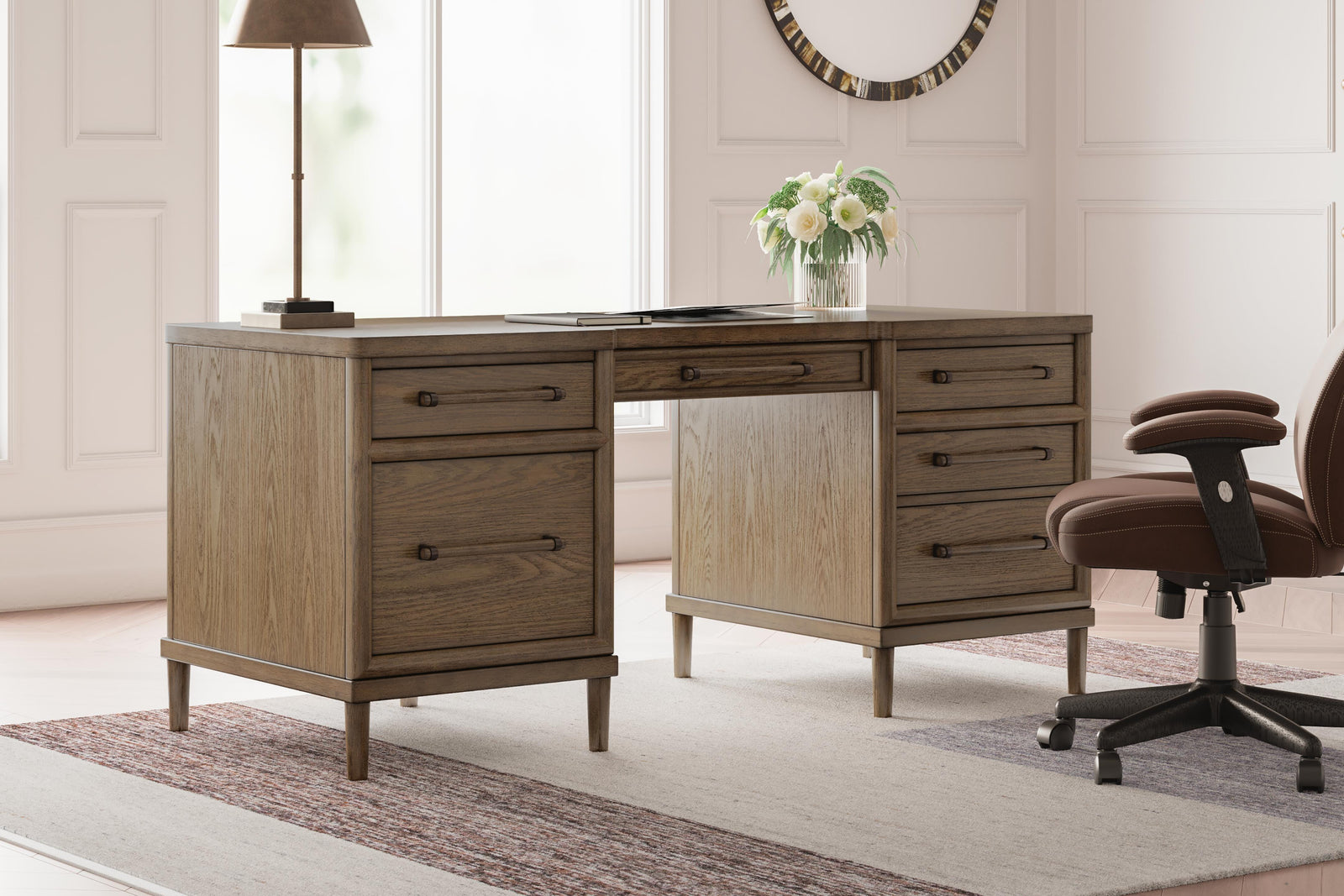 Roanhowe 68" Home Office Desk - Dark Brown (2)