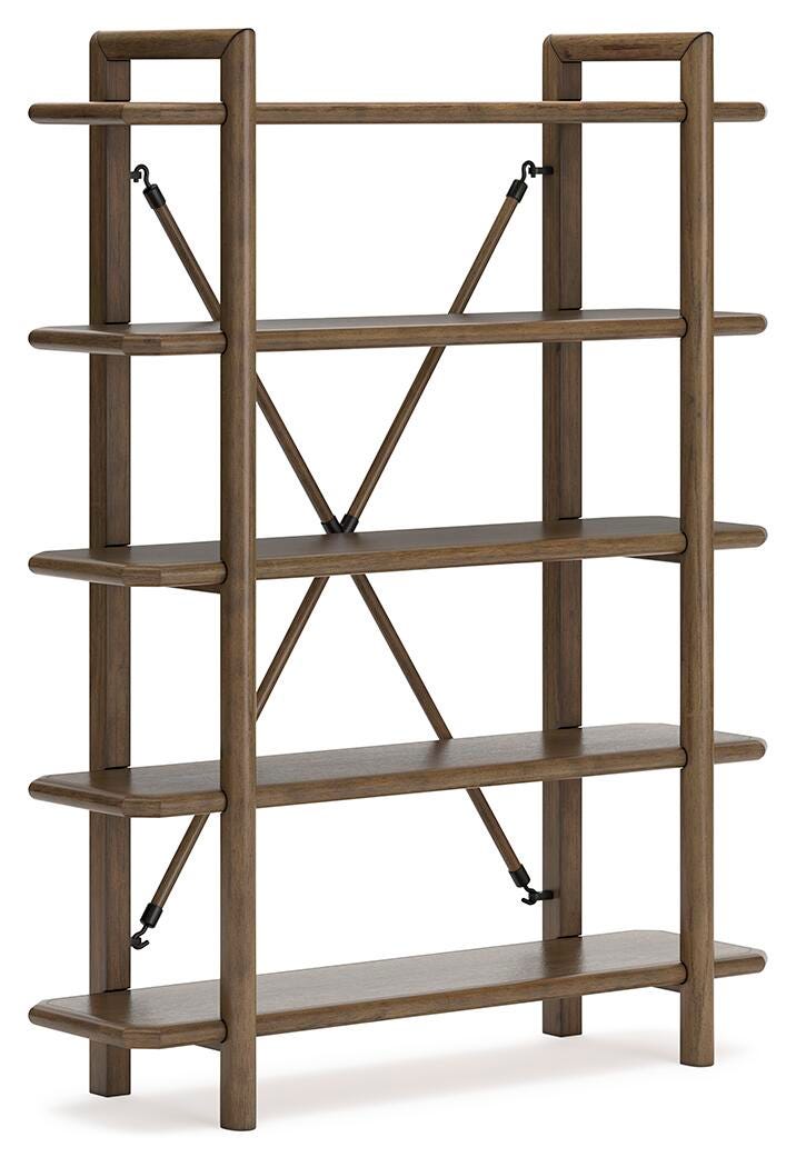 Roanhowe 71" Bookcase - Dark Brown (1)