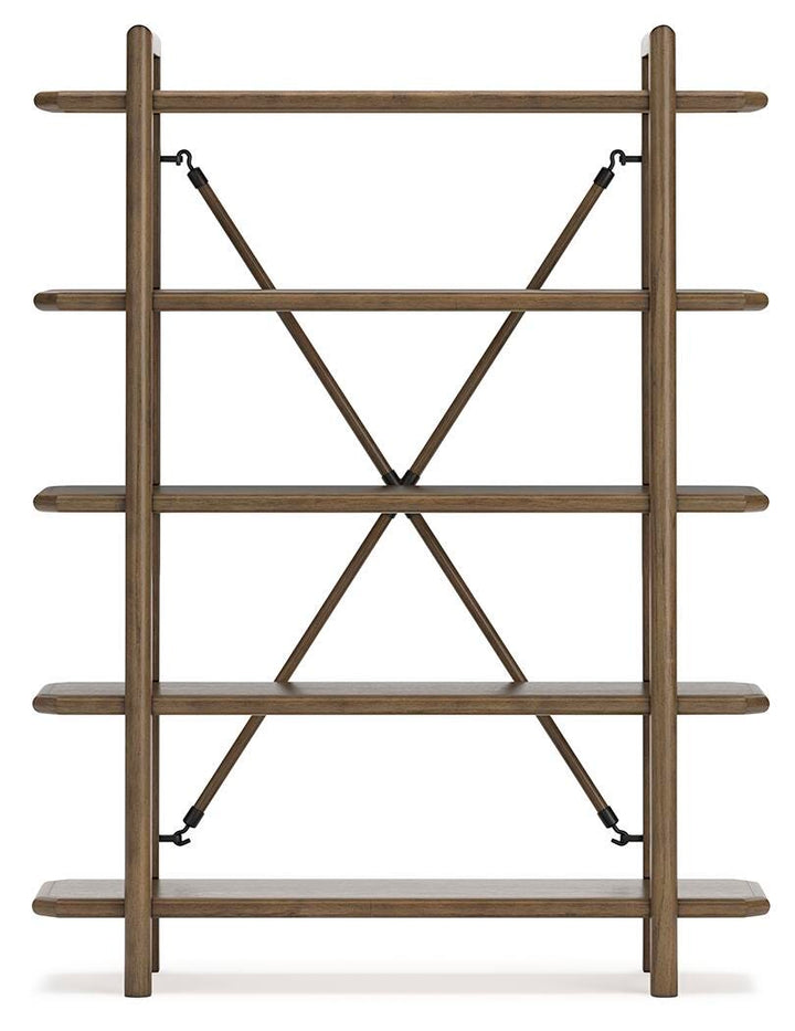Roanhowe 71" Bookcase - Dark Brown (4)