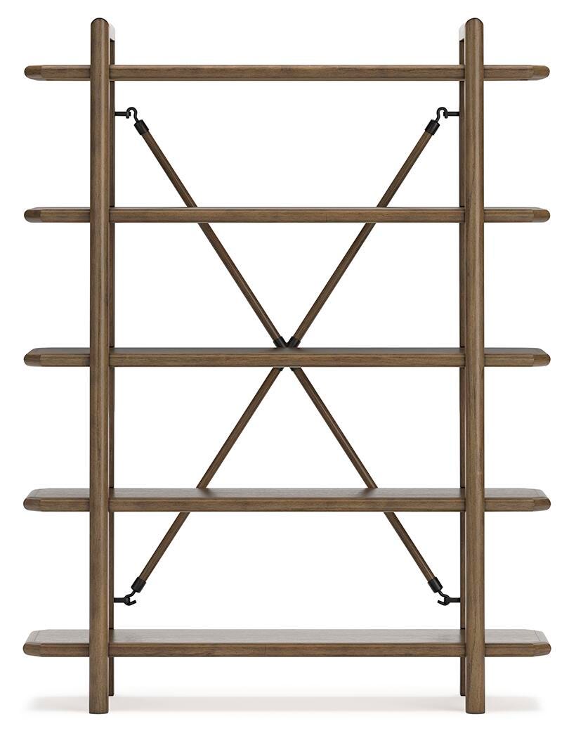 Roanhowe 71" Bookcase - Dark Brown (4)
