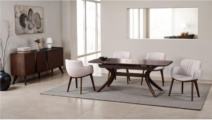 Maribo Mid-Century Modern Arm Chair in Taupe (Set of 2)