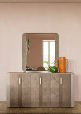 ALF Italia Hebe curio cabinet in matte umber and saddle birch