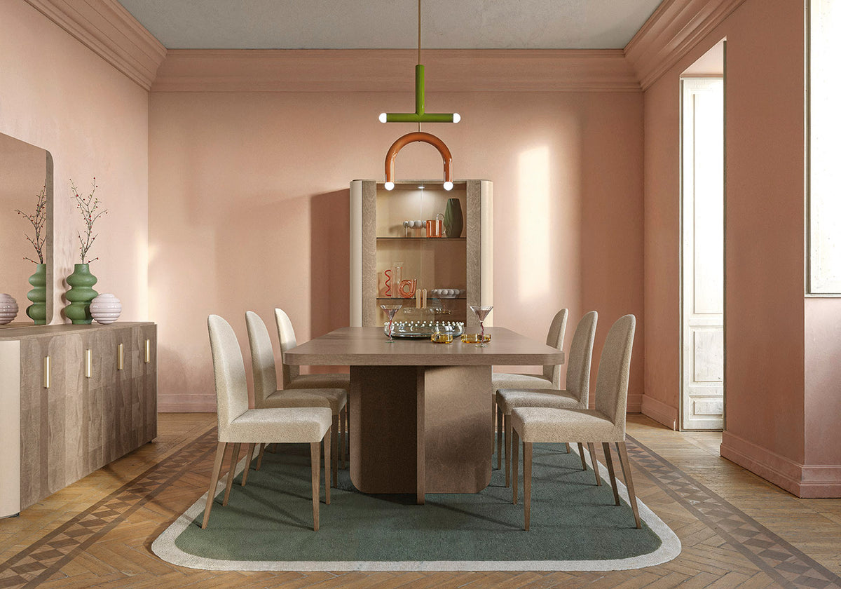 ALF Italia Hebe extending dining table in matte umber and saddle birch