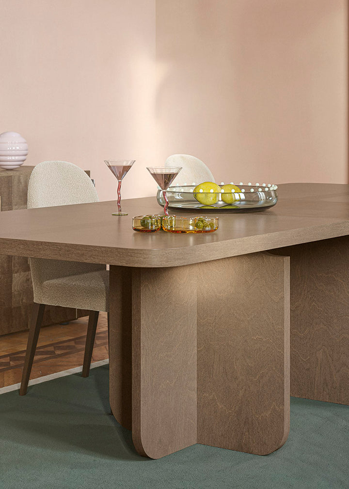 ALF Italia Hebe dining chair in matte umber and saddle birch