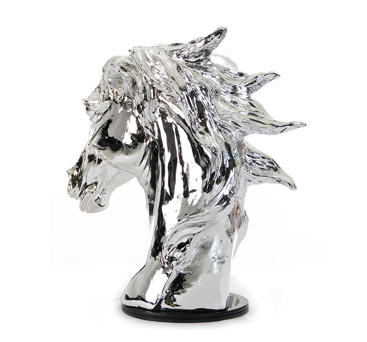 SZ0002 Modern Silver Horse Head Sculpture - View 6