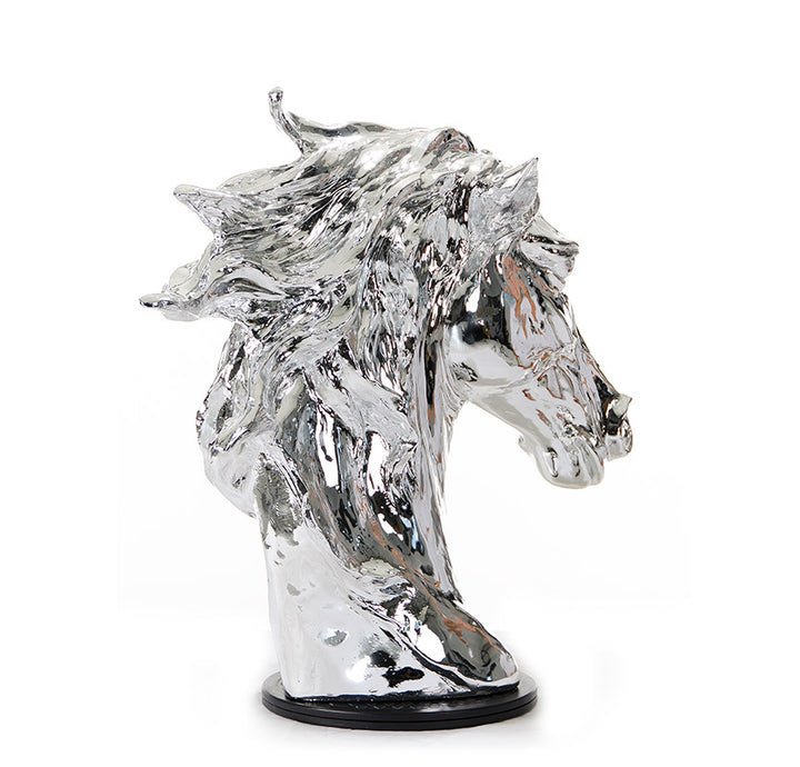 SZ0002 Modern Silver Horse Head Sculpture - View 5