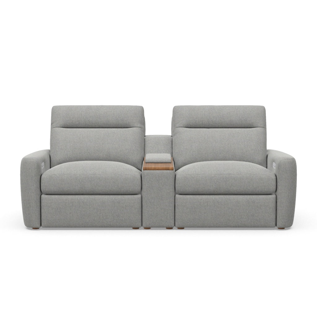 American Leather Keystone Power Reclining Loveseat with Console