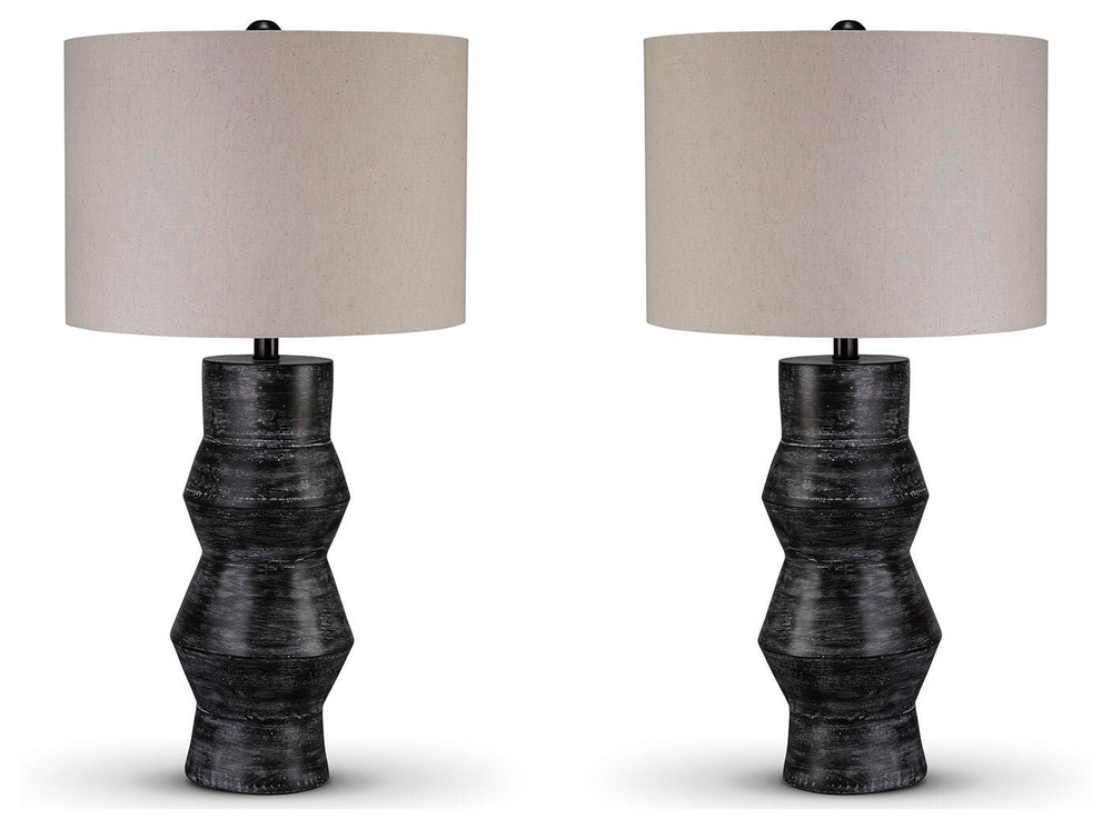 Kerbert 2-Piece Lamp Set - Distressed Black (2)