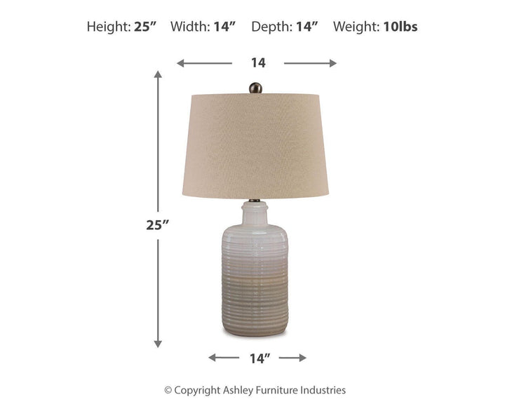 Marnina Table Lamp (Set of 2) - Light Brown (4)