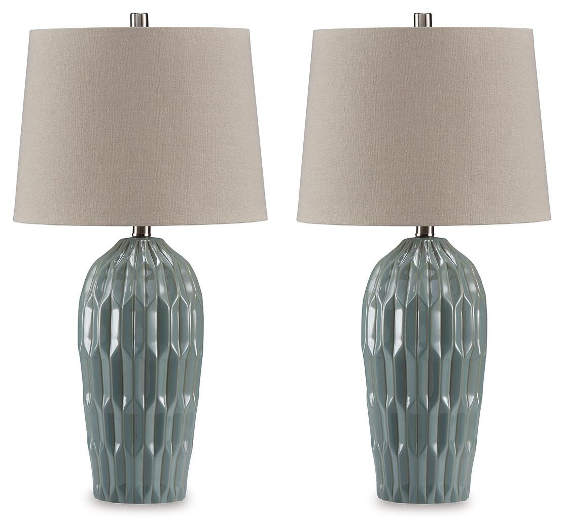 Hadbury Table Lamp (Set of 2) - Blue (1)
