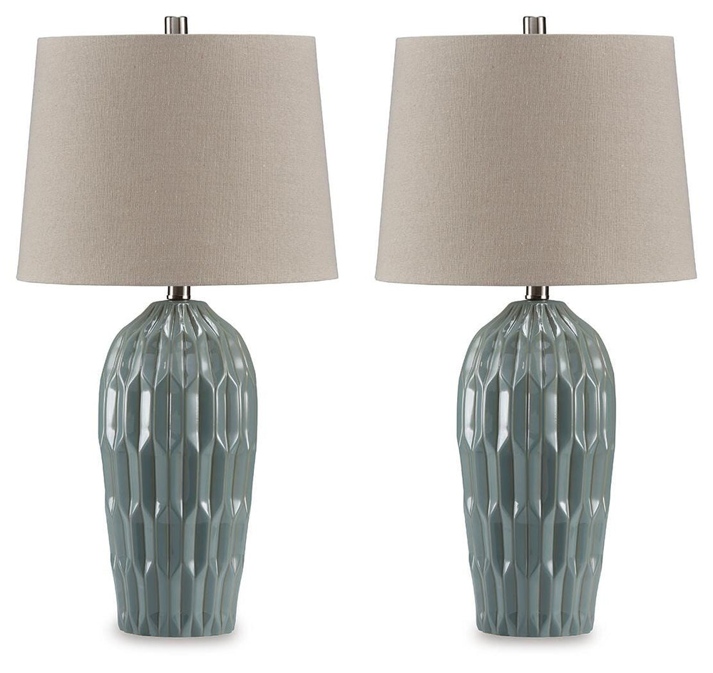 Hadbury Table Lamp (Set of 2) - Blue (1)