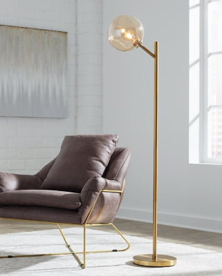 Abanson Floor Lamp - Light Brown | Ashley Furniture