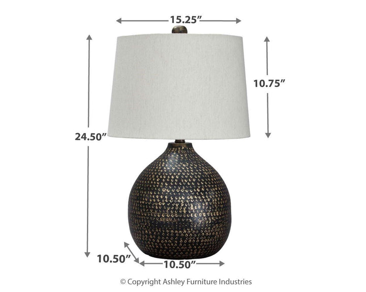 Maire Table Lamp (Set of 2) - Black/Gold Finish (3)